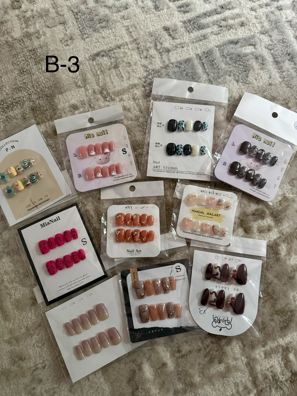 Assorted Press-On Nail Set - Mixed Neutral & Accent Colors